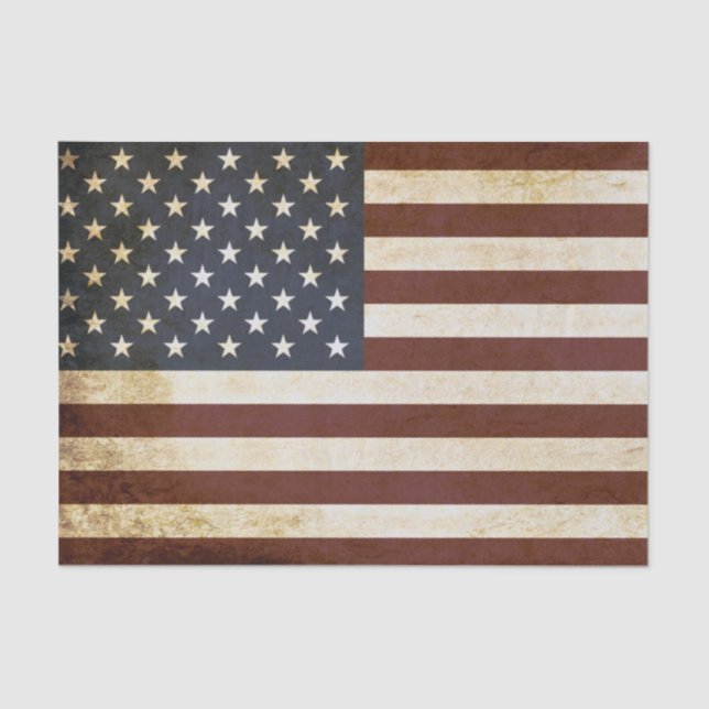 Papel De Seda Bandera Estadounidense Deteriorada (Anverso)