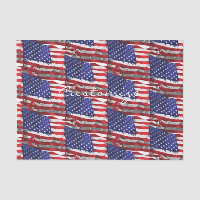 Papel De Seda Bandera estadounidense vintage Thunder_Cove (Anverso)