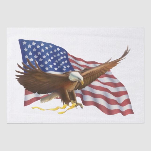Papel De Seda Bandera estadounidense y águila (Anverso)