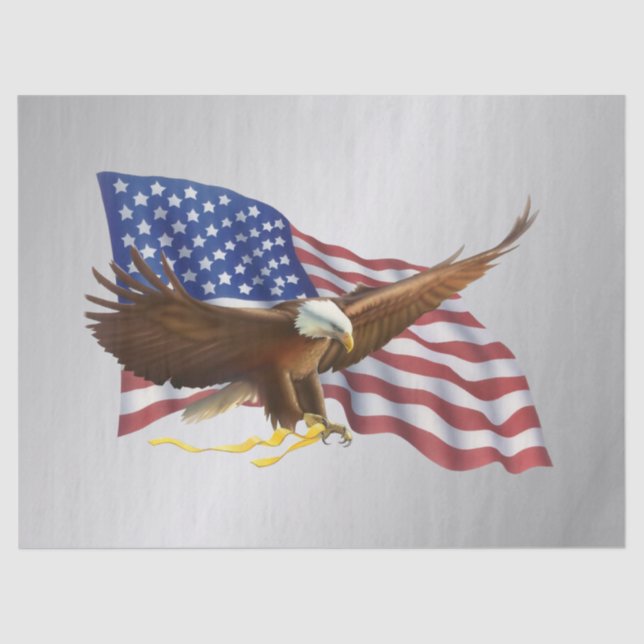 Papel De Seda Bandera estadounidense y plata águila (Anverso)
