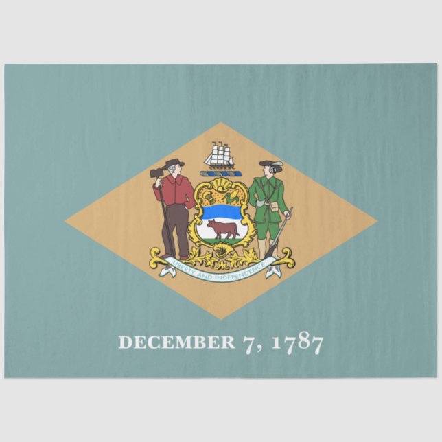 Papel De Seda Bandera estatal de Delaware (DE, EE.UU.) (Anverso)
