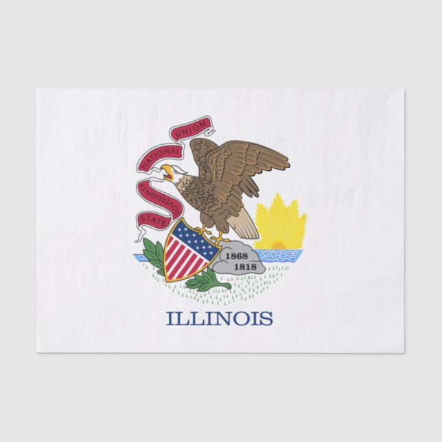 Papel De Seda Bandera Estatal de Illinois (Anverso)