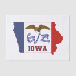 Papel De Seda Bandera estatal de Iowa y mapa