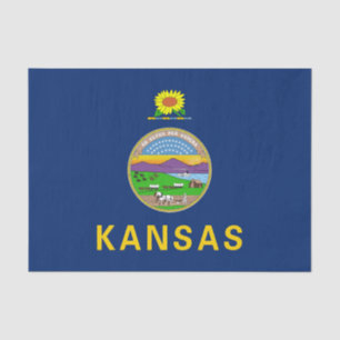 Papel De Seda Bandera estatal de Kansas