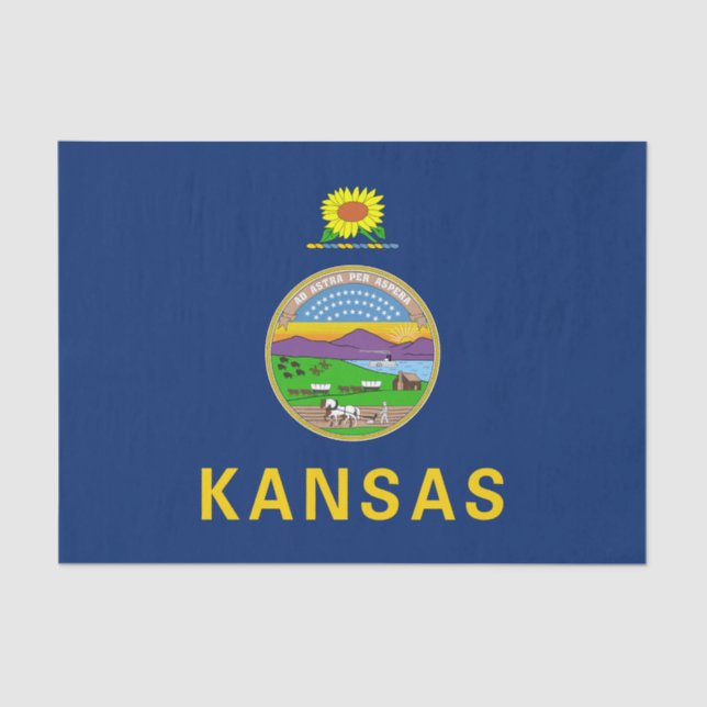 Papel De Seda Bandera estatal de Kansas (Anverso)