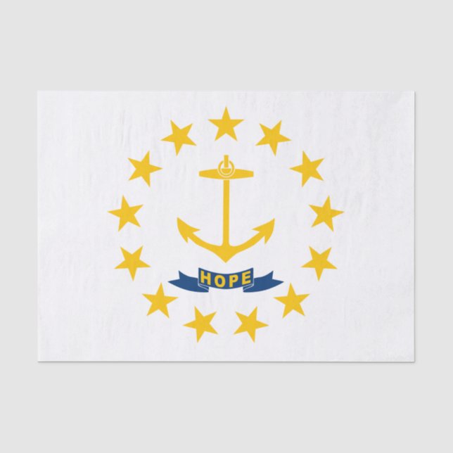 Papel De Seda Bandera estatal de la isla de Rhode (Anverso)