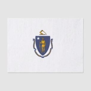 Papel De Seda Bandera estatal de Massachusetts