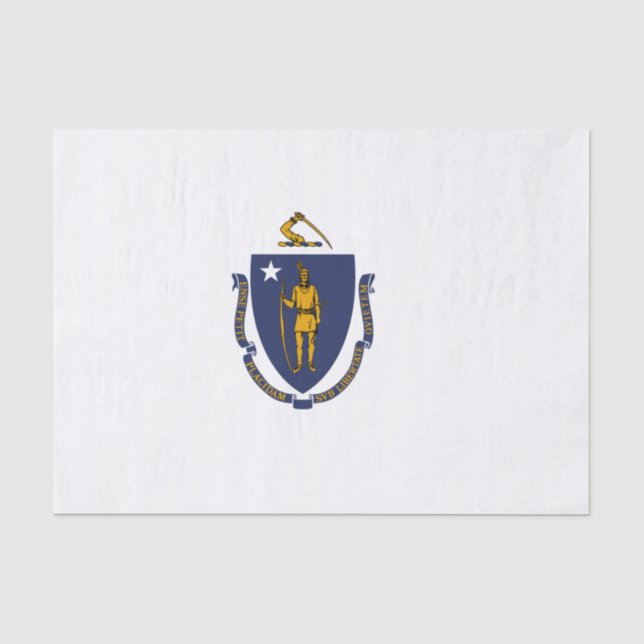 Papel De Seda Bandera estatal de Massachusetts (Anverso)