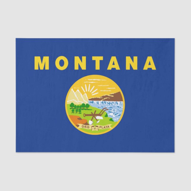 Papel De Seda Bandera Estatal de Montana (Anverso)