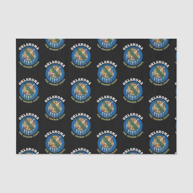 PAPEL DE SEDA BANDERA ESTATAL DE OKLAHOMA MÁS PRONTO (Anverso)