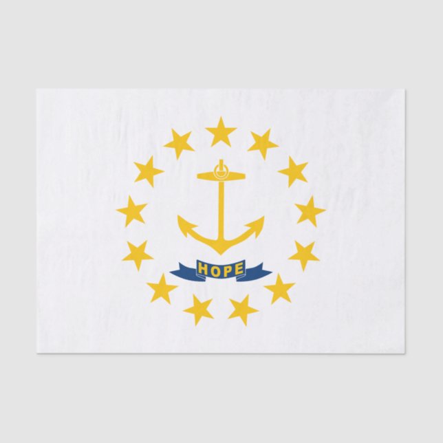 Papel De Seda Bandera estatal de Rhode Island (Anverso)