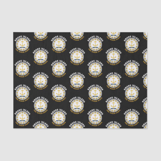 PAPEL DE SEDA BANDERA ESTATAL DE RHODE ISLAND OCEAN (Anverso)