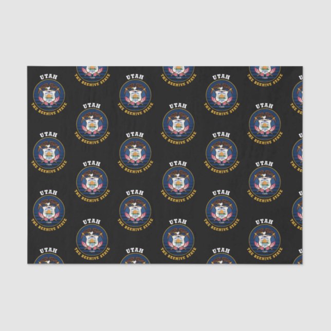 PAPEL DE SEDA BANDERA ESTATAL DE UTAH BEEHIVE (Anverso)