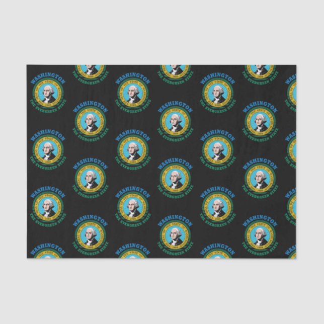 PAPEL DE SEDA BANDERA ESTATAL DE WASHINGTON EVERGREEN (Anverso)