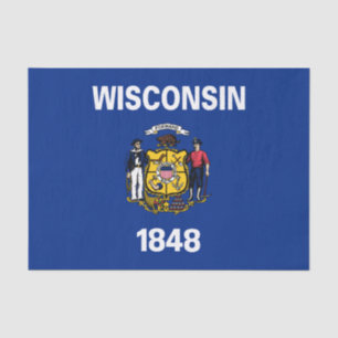 Papel De Seda Bandera estatal de Wisconsin