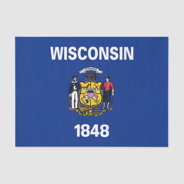 Papel De Seda Bandera estatal de Wisconsin (Anverso)
