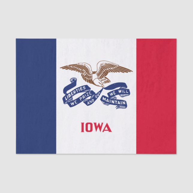 Papel De Seda Bandera Estatal Iowa (Anverso)