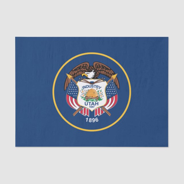 Papel De Seda Bandera Estatal Utah (Anverso)