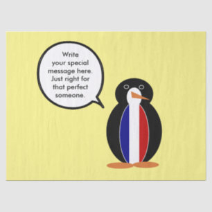 Papel De Seda Bandera Francesa Pinguino Personalizado Señora
