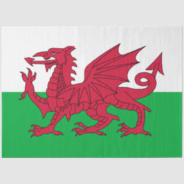 Papel De Seda Bandera galesa (Gales) (Dragón galés)