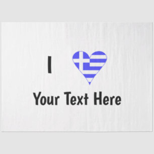Papel De Seda Bandera Griega Corazón Amor Personalizado