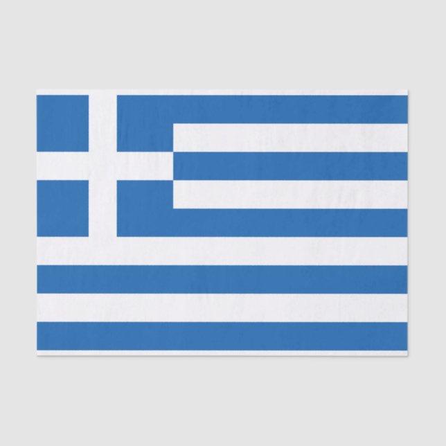 Papel De Seda Bandera griega (Grecia) (Anverso)