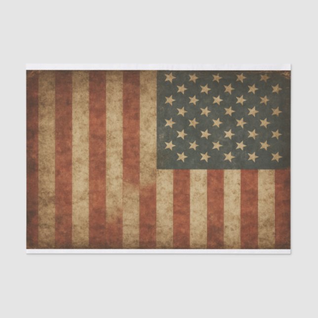 Papel De Seda Bandera Grungy USA (Anverso)
