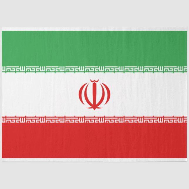 Papel De Seda Bandera iraní (Irán) (persa) (Anverso)