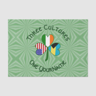 Papel De Seda Bandera Irlandesa Americana de las Bahamas Trébol