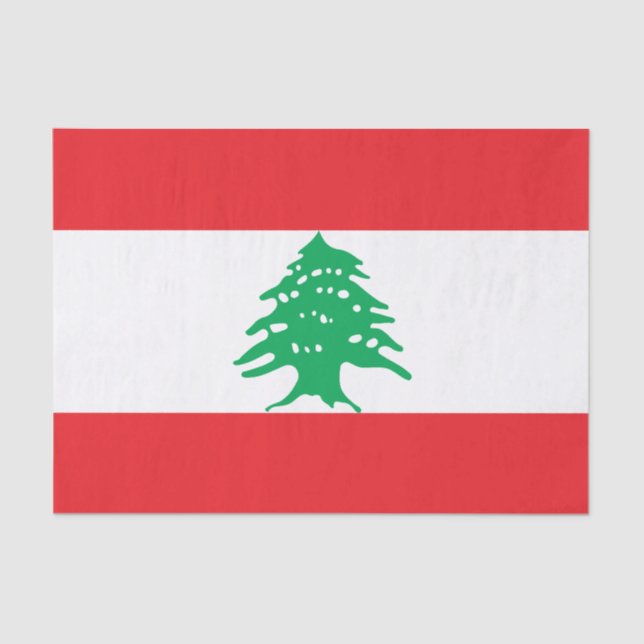 Papel De Seda Bandera libanesa (Bandera del Líbano) (Anverso)