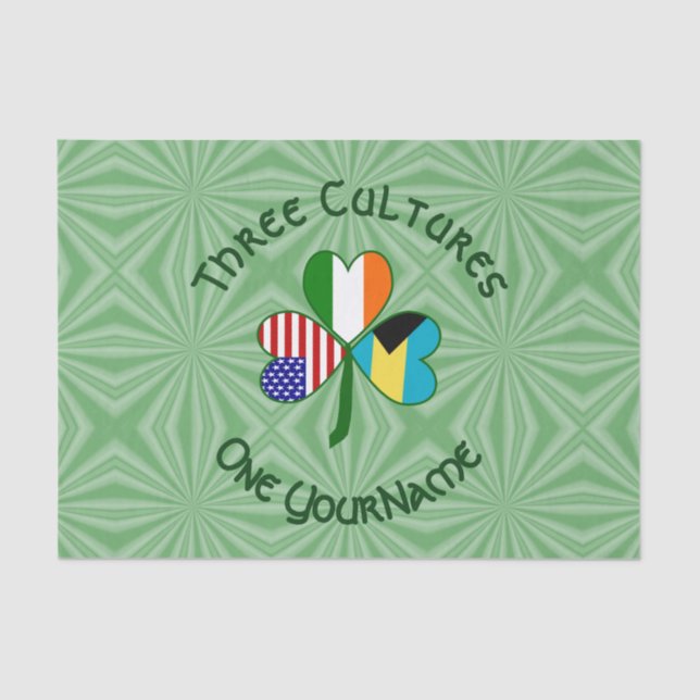 Papel De Seda Bandera norteamericana bahameña Shamrock personali (Anverso)
