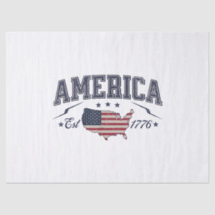 Papel De Seda Bandera Patriótica Americana Est 1776 4 de Julio A