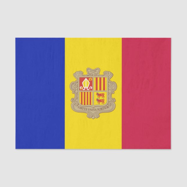 Papel De Seda Bandera Patriótica de Andorra (Anverso)