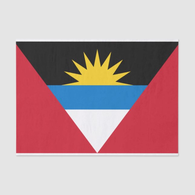 Papel De Seda Bandera Patriótica de Antigua y Barbuda (Anverso)