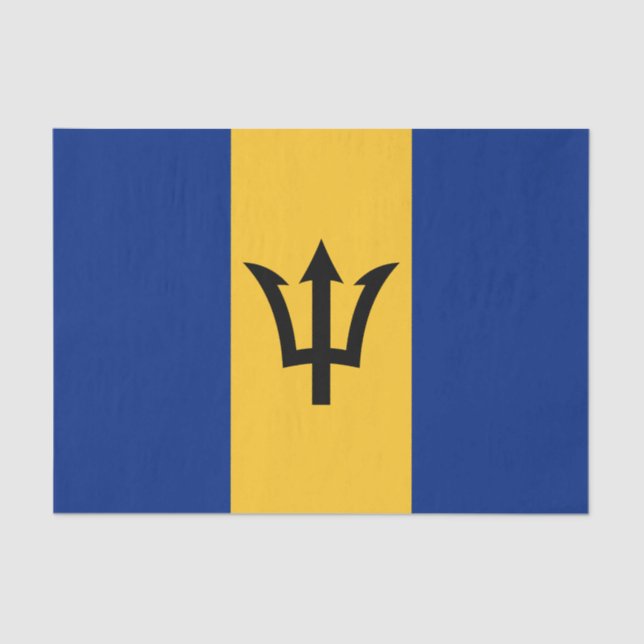 Papel De Seda Bandera Patriótica de Barbados (Anverso)