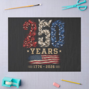 Papel De Seda Bandera Patriótica del Águila Americana 250 Años