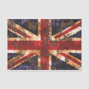 Papel De Seda Bandera Patriótica Oxidada del Reino Unido