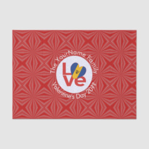 Papel De Seda Bandera Personalizada Barbadian Red LOVE