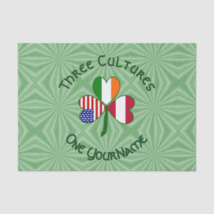 Papel De Seda Bandera personalizada de trébol irlandés estadouni