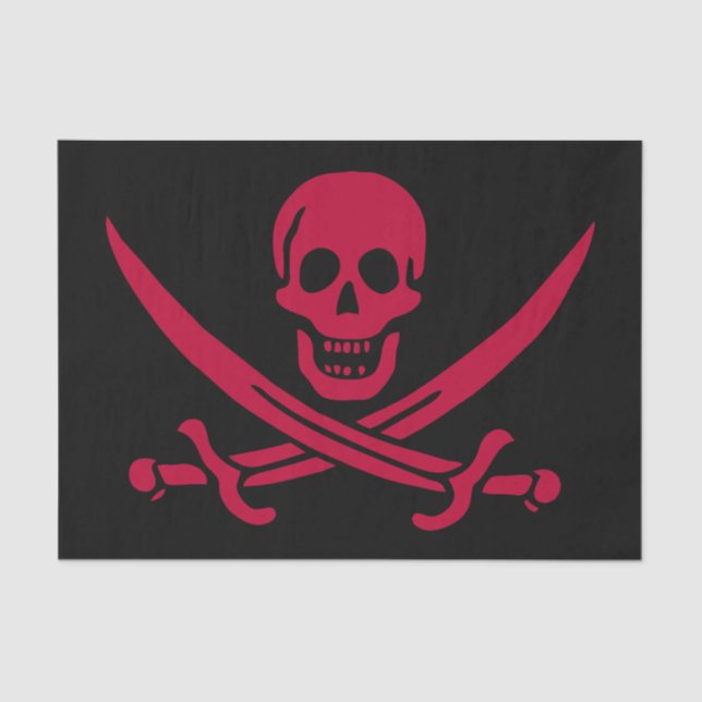 Papel De Seda Bandera pirata de Crimson Skull & Swords Jack en C (Anverso)