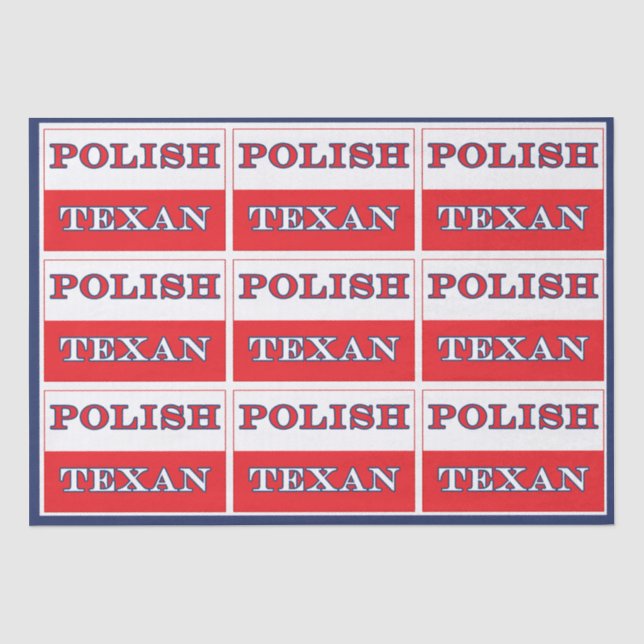 Papel De Seda Bandera polaca texana polaca (Anverso)