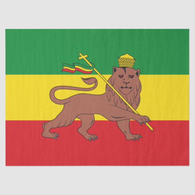 Papel De Seda Bandera rastafari de Etiopía León de Judá (Anverso)