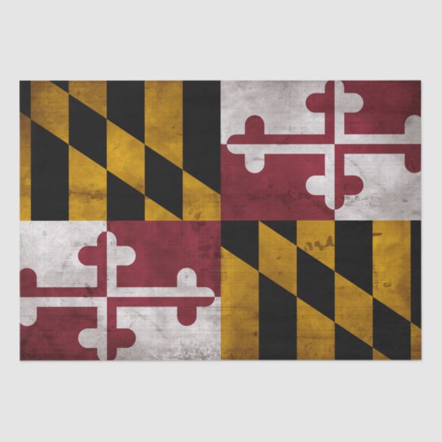 Papel De Seda Bandera resistida del estado de Maryland del (Anverso)