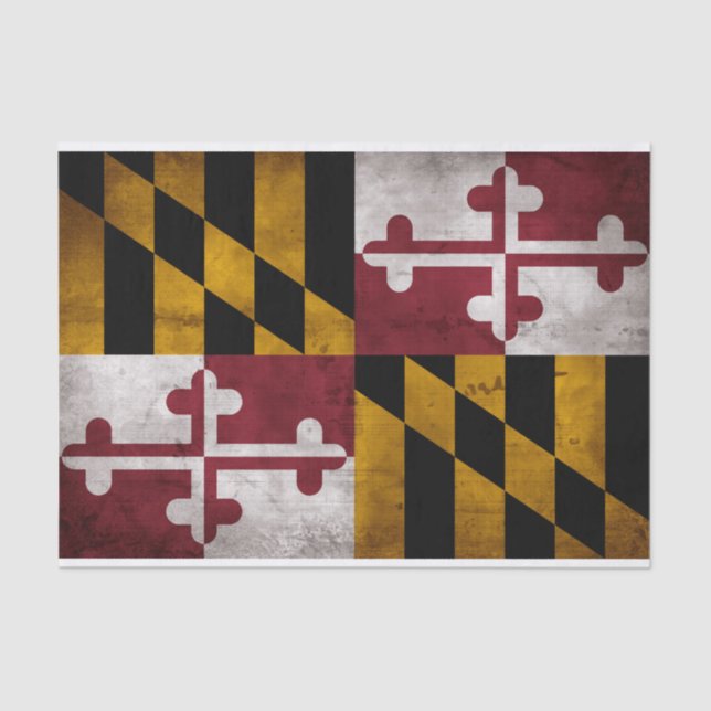 Papel De Seda Bandera resistida del estado de Maryland del (Anverso)