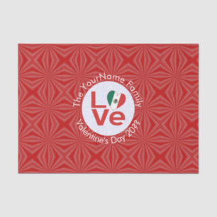 Papel De Seda Bandera Roja de AMOR Mexicana Personalizada 