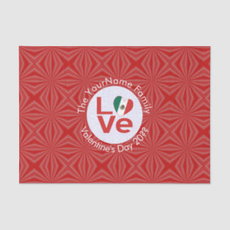 Papel De Seda Bandera Roja de AMOR Mexicana Personalizada 