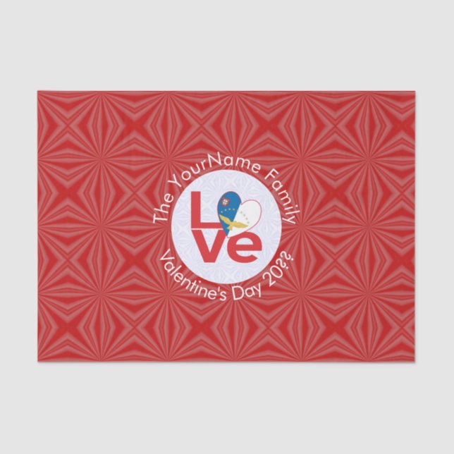 Papel De Seda Bandera Roja de Azores LOVE Personalizada  (Anverso)