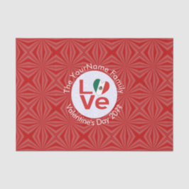 Papel De Seda Bandera Roja Mexicana de AMOR personalizada