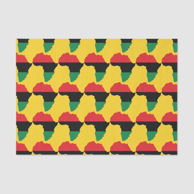 Papel De Seda Bandera roja, negra y verde de África (Anverso)