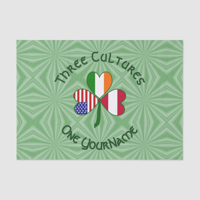 Papel De Seda Bandera Shamrock norteamericana austríaca personal (Anverso)